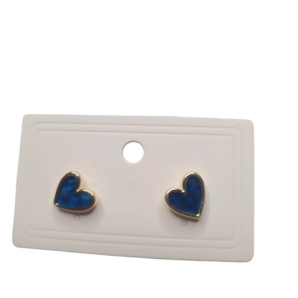 NEW Blue Heart Stud Earrings